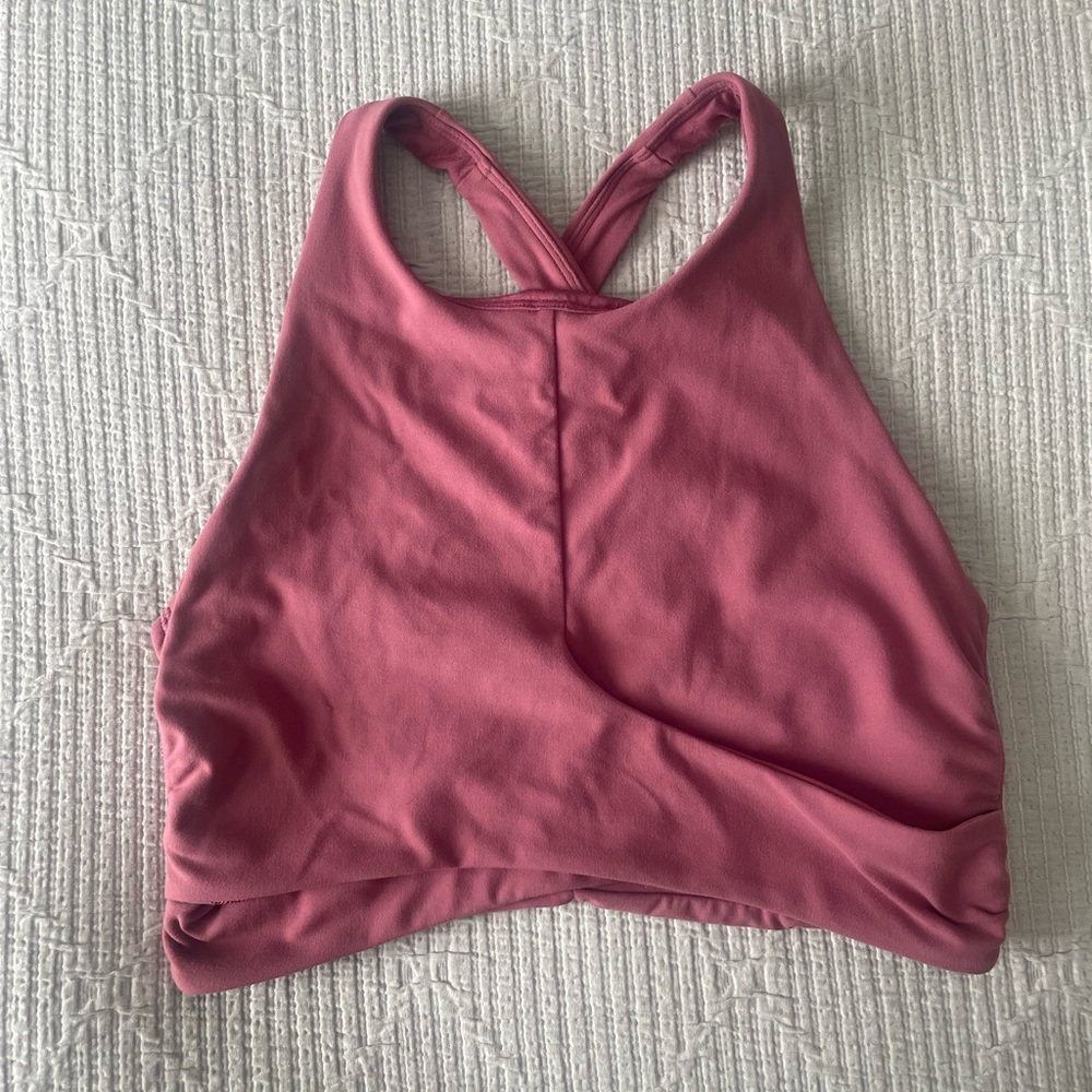 Lululemon Cross Front Cropped Yoga Top Pink Size 8